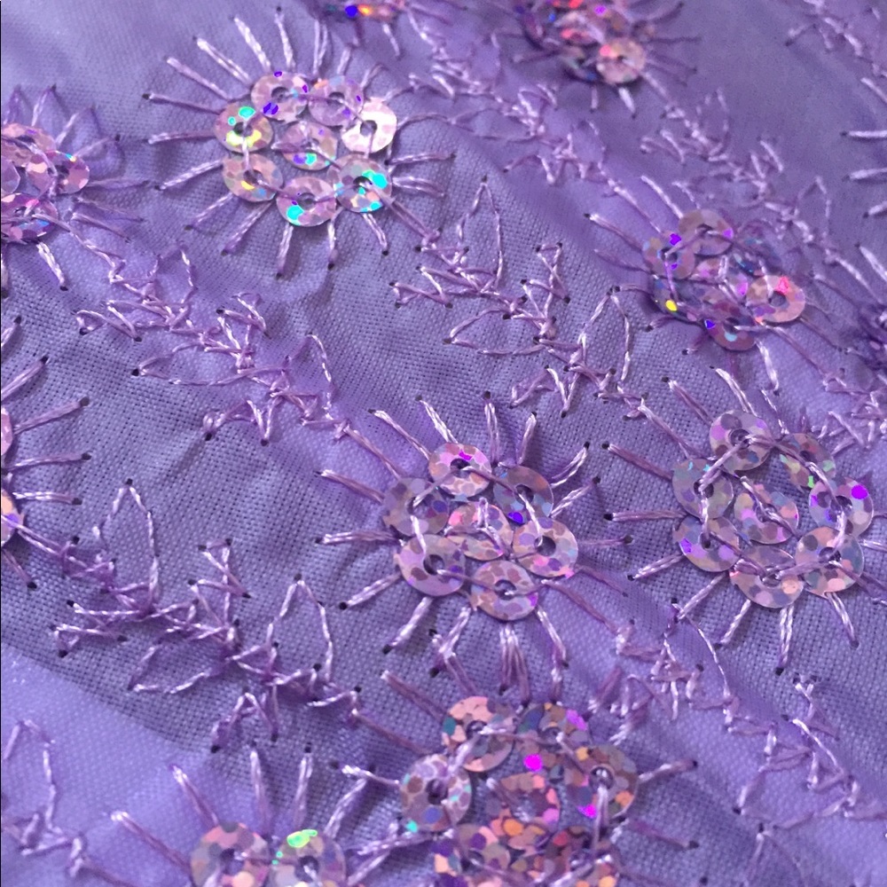 Deluxe sequin foldable fan (Purple Mist) - Picture 2 of 2